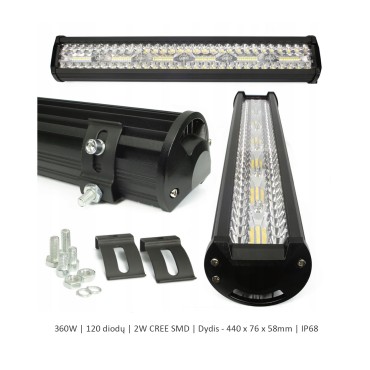 CREE LED BAR offroad panelė [120W-660W]