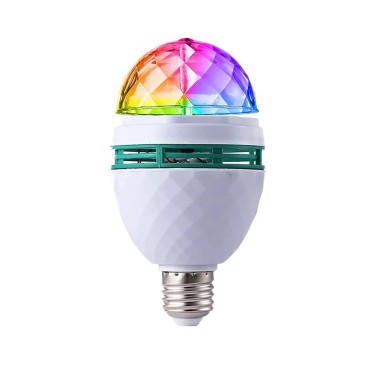 3W E27 RGB LED Disco Ball Besisukanti Lemputė