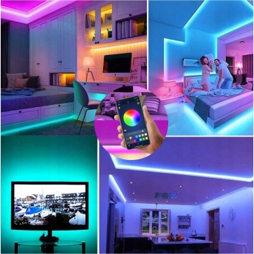 LED IP20 RGB Išmanioji Juosta su WiFi ir Valdymo Pulteliu 5M