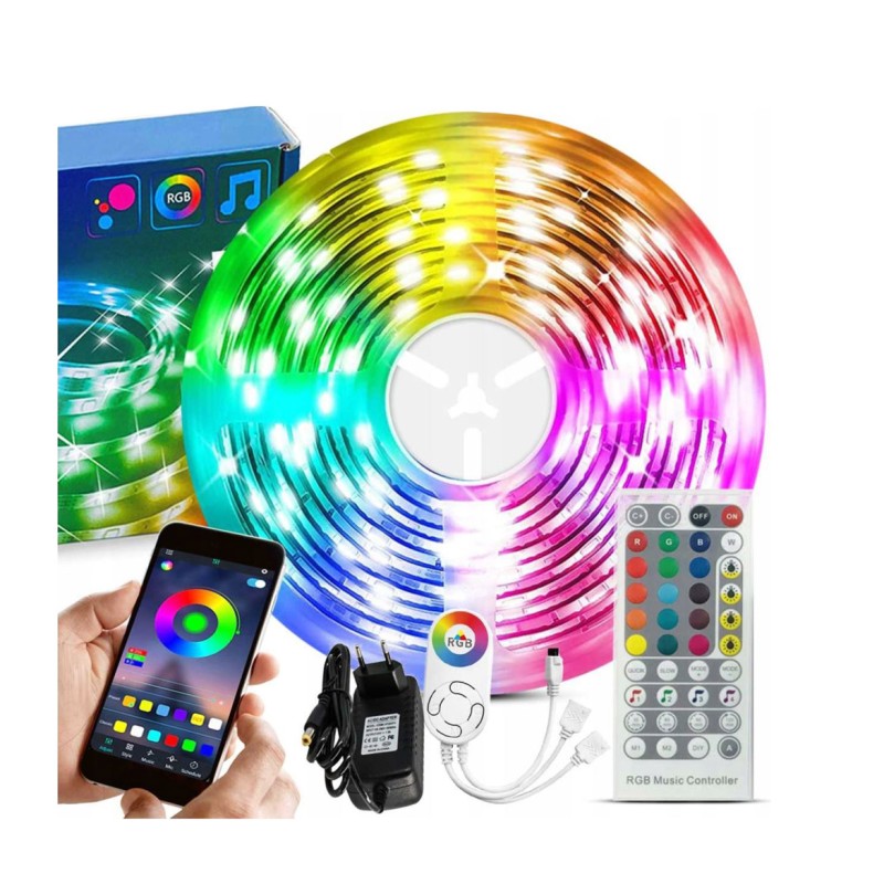 LED IP20 RGB Išmanioji Juosta su WiFi ir Valdymo Pulteliu 10M