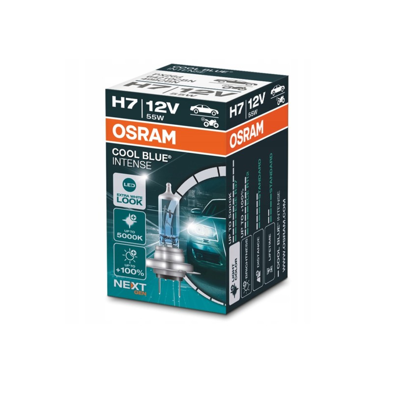 Osram H7 Cool Blue Intense Next Gen 55W halogeninė lemputė 64210CBN